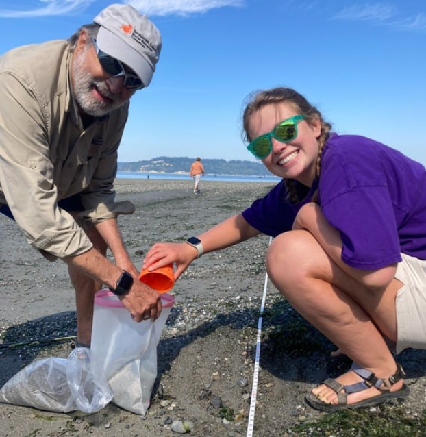 MRC Members Scooping Sand Samples